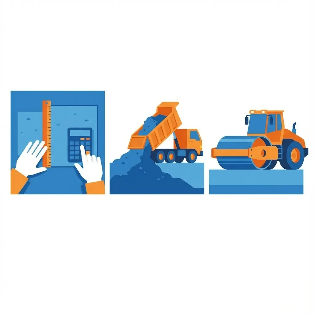 Step-by-step fill dirt calculation process