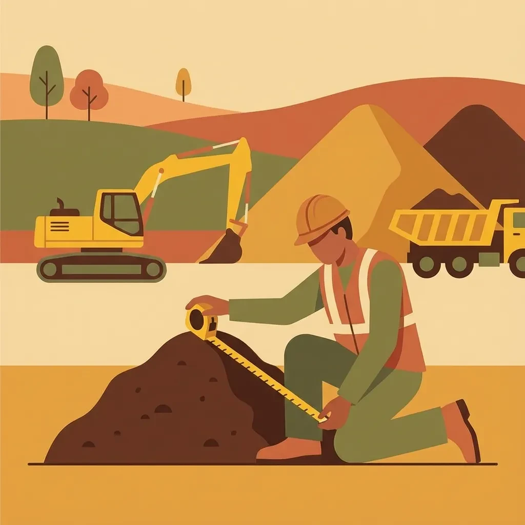 Fill dirt calculation and measurement illustration